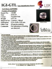 4.51/CT Natural Purple Sapphire with Govt Lab Certificate-102288